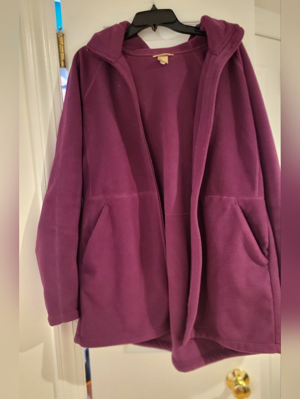 Duluth Trading Co Plush Hooded Fleece Coat - Plum